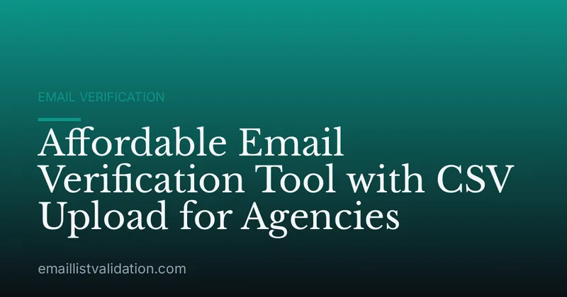 Affordable Email Verification Tool with CSV Upload for Agencies