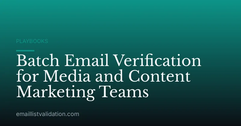 Batch Email Verification for Media and Content Marketing Teams