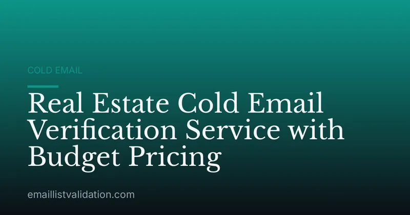 Real Estate Cold Email Verification Service with Budget Pricing