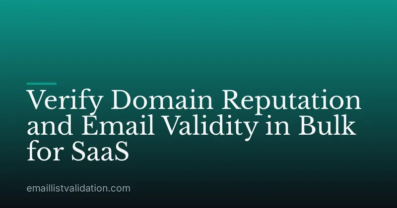 Verify Domain Reputation and Email Validity in Bulk for SaaS