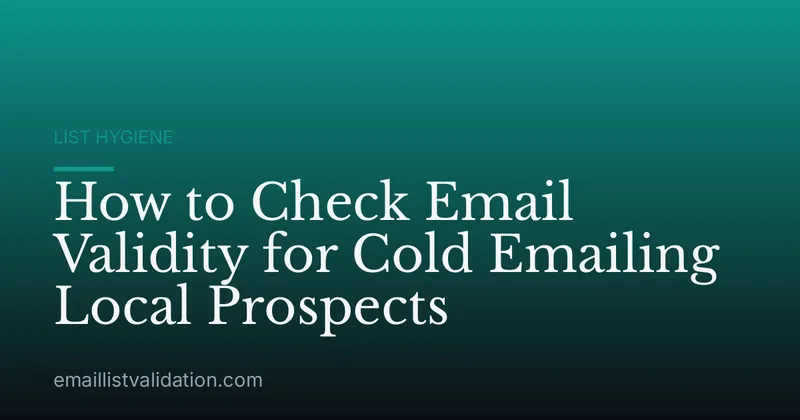 How to Check Email Validity for Cold Emailing Local Prospects