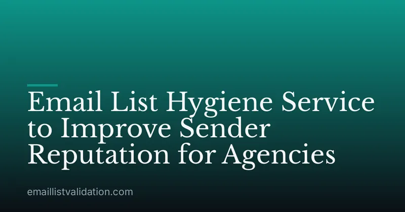 Email List Hygiene Service to Improve Sender Reputation for Agencies