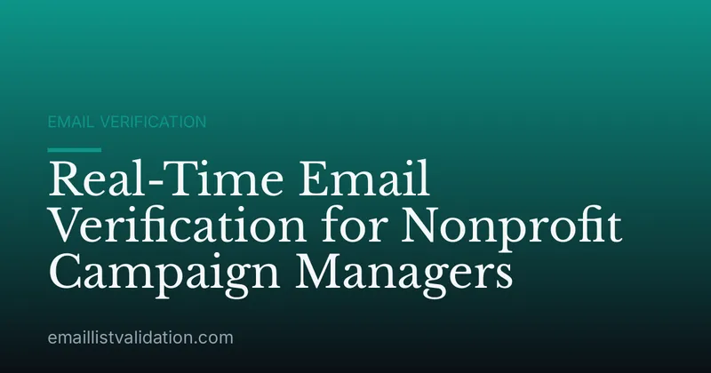 Real-Time Email Verification for Nonprofit Campaign Managers