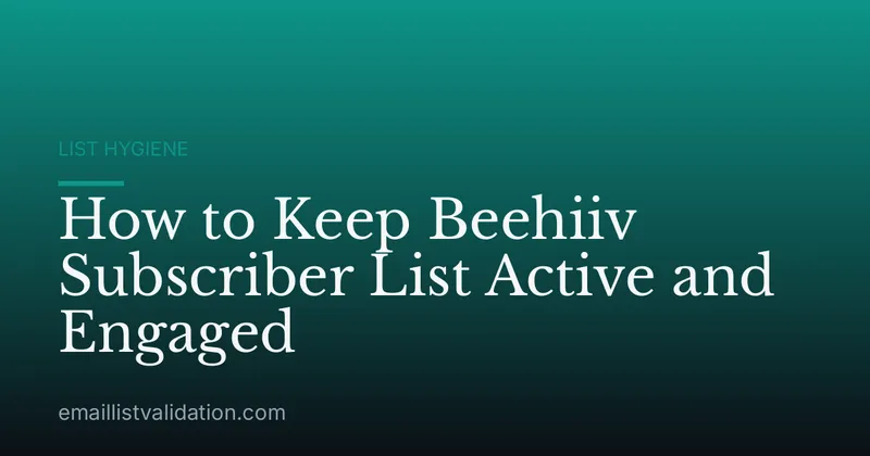 How to Keep Beehiiv Subscriber List Active and Engaged