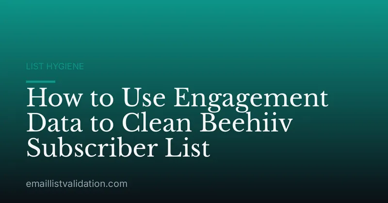 How to Use Engagement Data to Clean Beehiiv Subscriber List