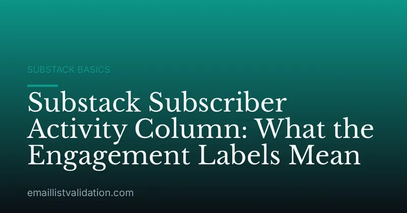 Substack Subscriber Activity Column: What the Engagement Labels Mean