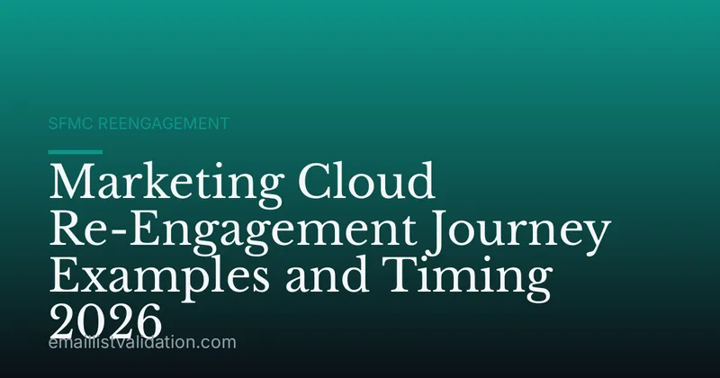 Marketing Cloud Re-Engagement Journey Examples and Timing 2026
