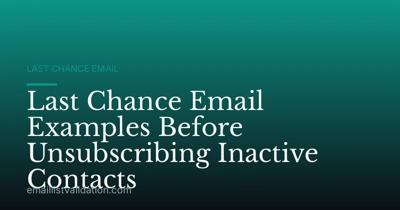 Last Chance Email Examples Before Unsubscribing Inactive Contacts