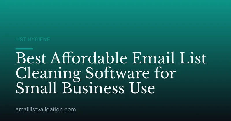 Best Affordable Email List Cleaning Software for Small Business Use