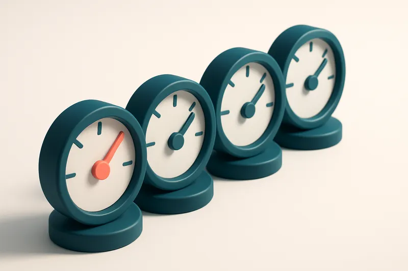a row of four gauges