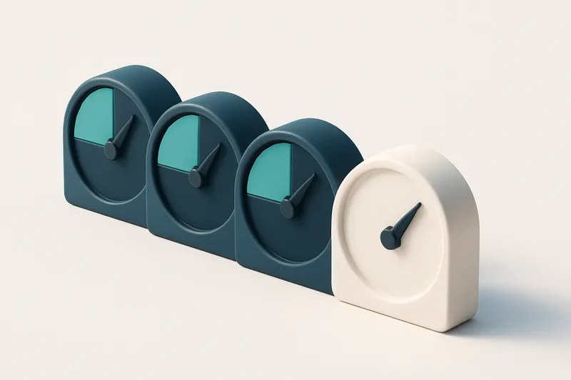 a row of four gauges labeled with bounce rate percentages and a red stop at 10%