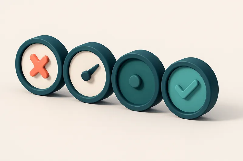 A row of four gauges, each indicating a different verification status: invalid, catch-all, risky, valid.