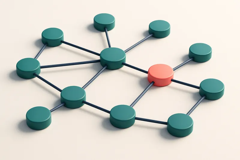a network of small circular nodes connected by lines