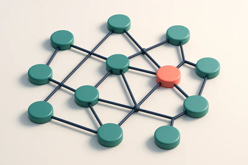 a network of small circular nodes connected by lines
