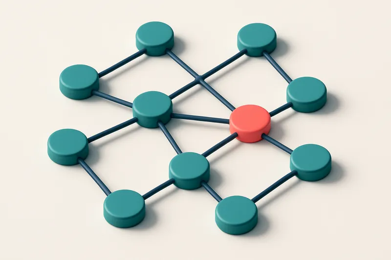 a network of small circular nodes connected by lines