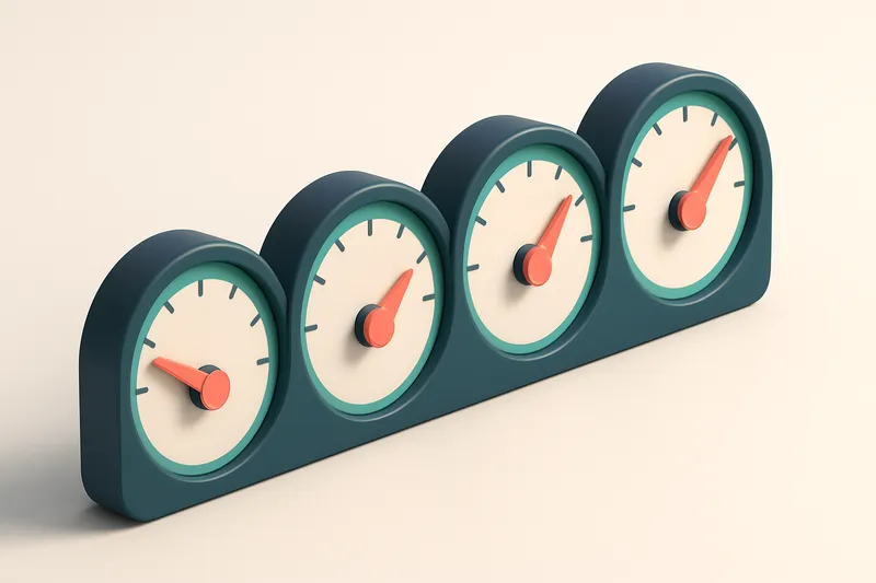 a row of four gauges, each labeled with a percentage: 3%, 15%, 25%, 50%