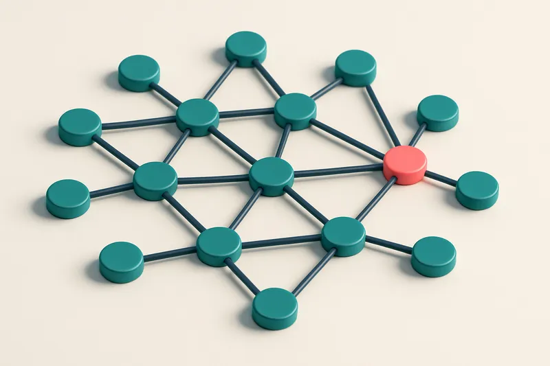 a network of small circular nodes connected by lines