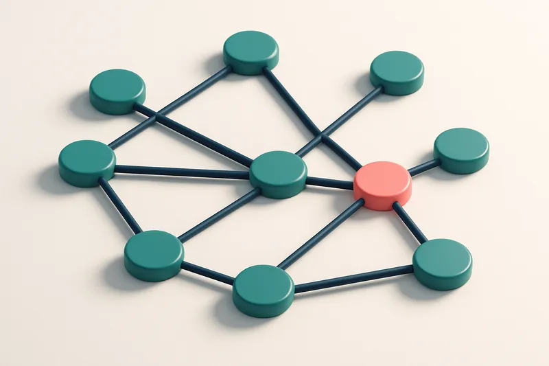a network of small circular nodes connected by lines