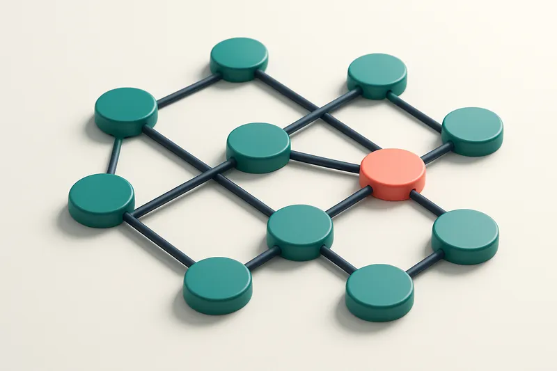 a network of small circular nodes connected by lines