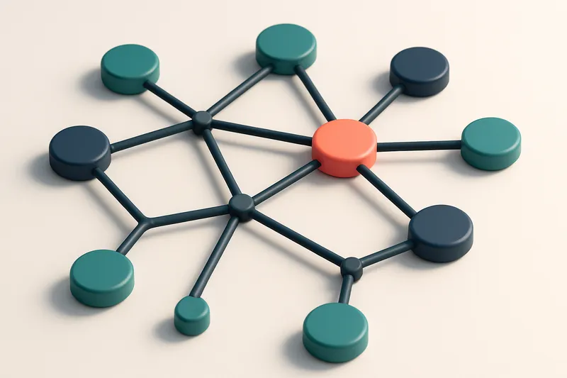 a network of small circular nodes connected by lines