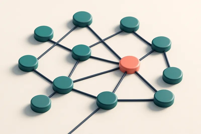 a network of small circular nodes connected by lines
