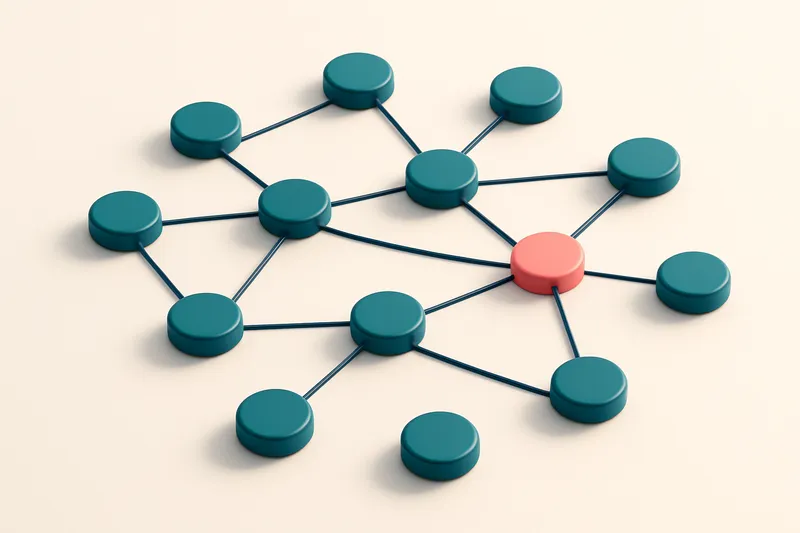 A network of small circular nodes connected by lines