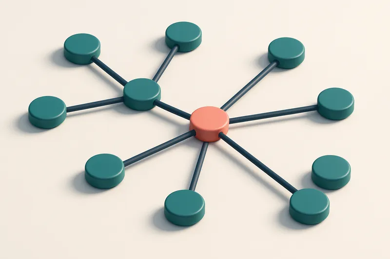 a network of small circular nodes connected by lines