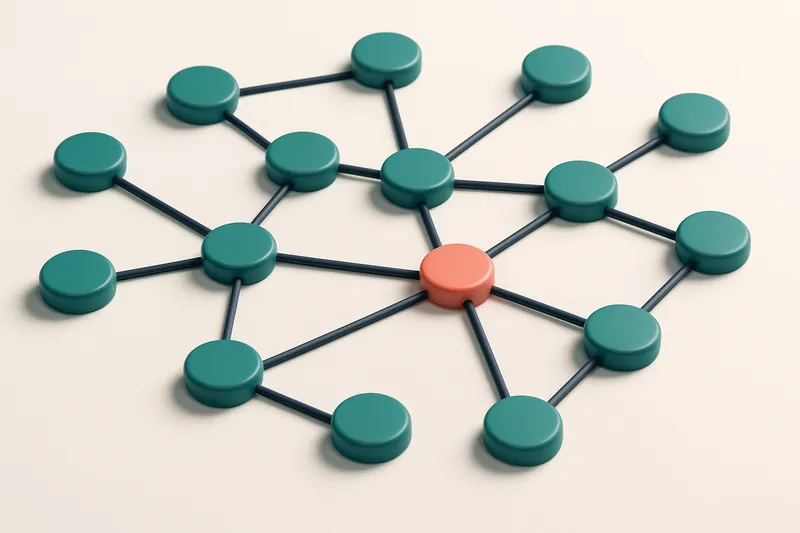 a network of small circular nodes connected by lines