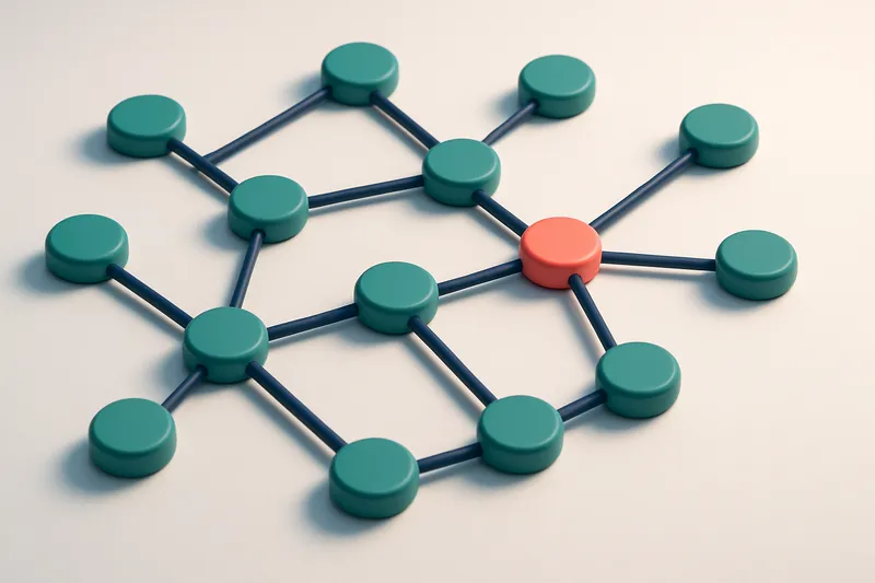 a network of small circular nodes connected by lines