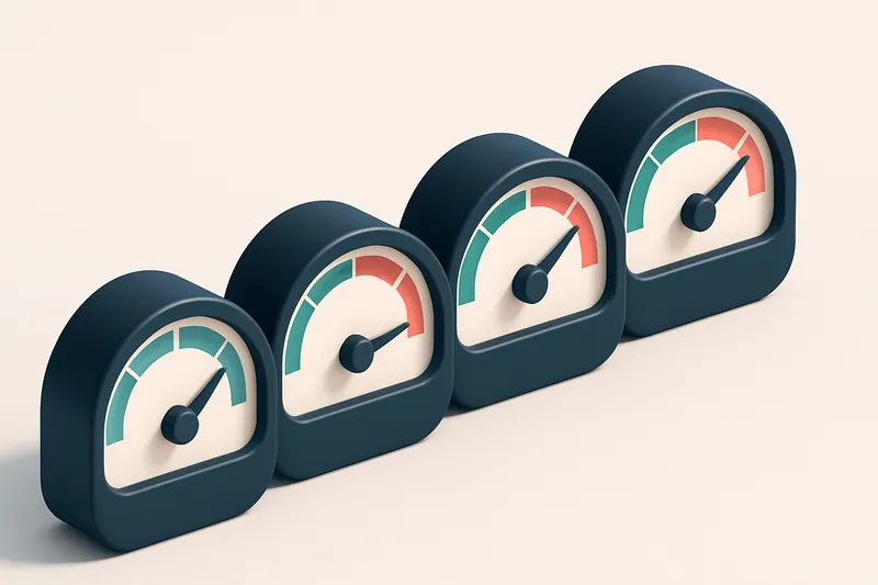 A row of four gauges, each labeled with a different verification metric: Syntax, Domain, Mailbox, Risk