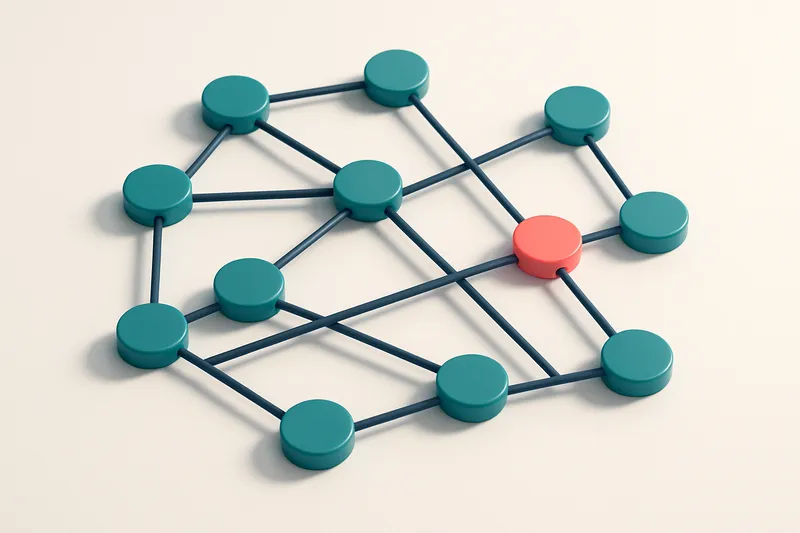 a network of small circular nodes connected by lines